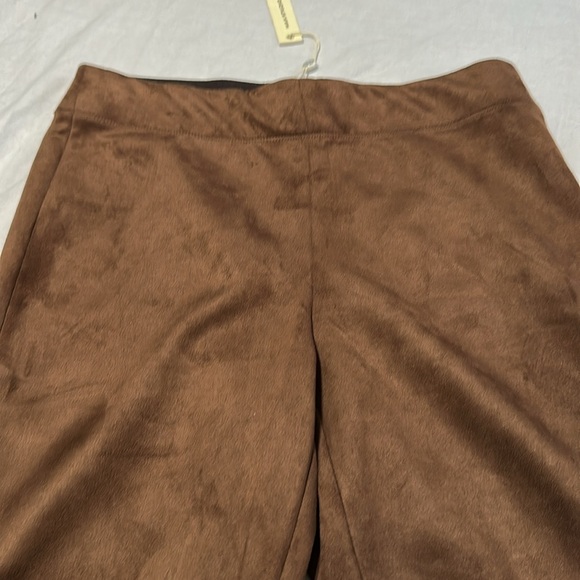 Max Studio Brown Faux Suede Style Legging Pants, Size Large NWT - Picture 2 of 5